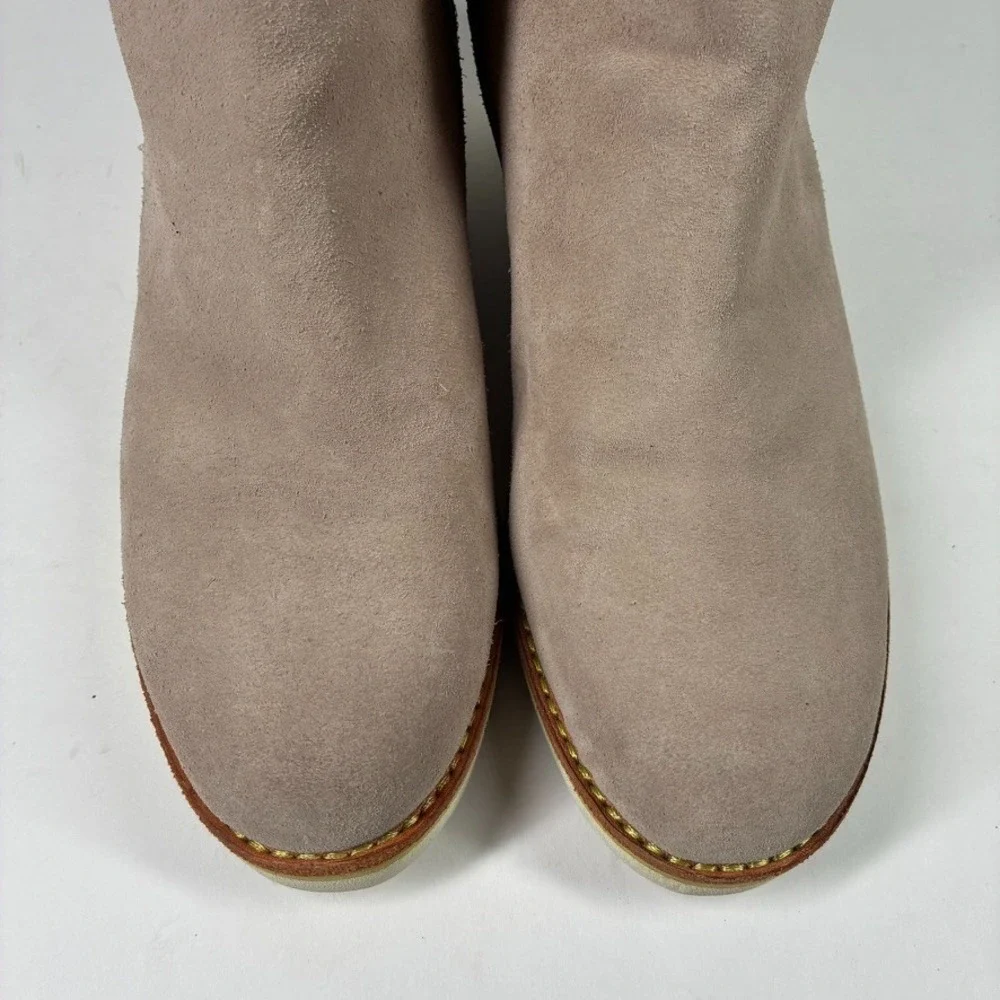 Cole Haan Gerina Women's US 7.5B Taupe Suede Waterproof Wedge Knee-High Boots